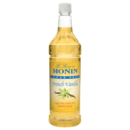 Monin Monin Sugar-Free French Vanilla Syrup 1 Liter Bottle, PK4 M-FS190F